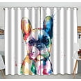thumbnail image 1 of PKQWTM French bulldog Original dog Practical heat insulation Shading Window Curtain Size 52(W) x 84(H) inches(Two Piece), 1 of 1