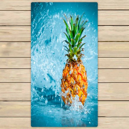 PKQWTM Fresh Pineapple In Water Splashes Microfiber Bath Towels Bathroom Body Shower Towel Size 30x56 Inches