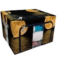 thumbnail image 1 of PKQWTM Full Buring Moon Night Moonshine over the Sea Storage Bag Clear Window Storage Bins Boxes Large Capacity Foldable Stackable Organizer With Steel Metal Frame For Clothes,Closets, Bedrooms, 1 of 3