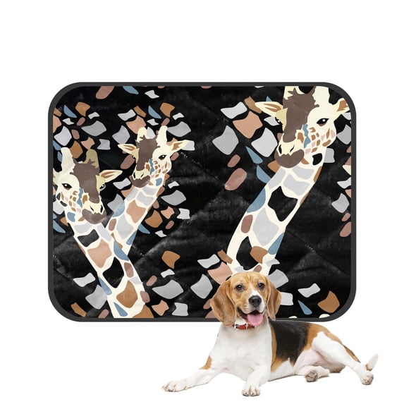 PKQWTM Funny Animal Cute Giraffes Black Pet Dog Cat Bed Pee Pads Mat Cushion Potty Dogsblankets Crate Bed Kennel 36x48 inch