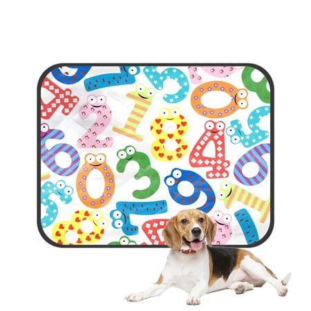 PKQWTM Funny Number Pet Dog Cat Bed Pee Pads Mat Cushion Potty Dogsblankets Crate Bed Kennel 25x30 inch