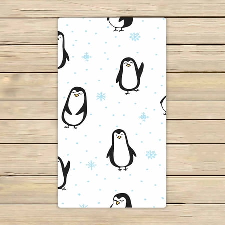 PKQWTM Funny Penguin Microfiber Bath Towels Bathroom Body Shower Towel Size 16x28 Inches