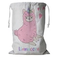 thumbnail image 1 of PKQWTM Funny Smiling Pink Unicorn Llama (Alpaca) Storage Basket Laundry Bag with Drawstring Size 24x32 Inch, 1 of 3