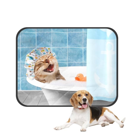 PKQWTM Funny cat is taking a bath with toy duck Pet Dog Cat Bed Pee Pads Mat Cushion Potty Dogs Blankets Crate Bed Kennel 25x30 inch