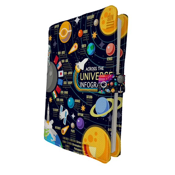 PKQWTM Galaxy Horizons Universe Planets Skyrocket Astronaut Solar Book Cover Book Protector Book Sleeve Book Pouch Book Bag 6x9 inch