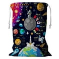 thumbnail image 1 of PKQWTM Galaxy Horizons Universe Planets Skyrocket Astronaut Solar Storage Basket Laundry Bag with Drawstring Size 18x24 Inch, 1 of 3