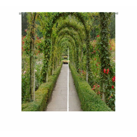 PKQWTM Garden Arches Path Gardens Vancouver Island British Door Curtain Window Cover Home Decor Hanging Curtain Size 85x90 CM