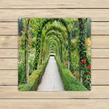 PKQWTM Garden Arches Path Gardens Vancouver Island British Microfiber Bath Towels Bathroom Body Shower Towel Size 13x13 Inches
