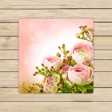 PKQWTM Gentle Bouquet From Pink Roses And Small Flower Microfiber Bath Towels Bathroom Body Shower Towel Size 13x13 Inches