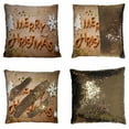 thumbnail image 1 of PKQWTM Gingerbread Words Merry Christmas Old Wooden Table Reversible Mermaid Cushion Cover Home Decor Sequin Pillow Case Size 18x18 inches, 1 of 2