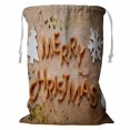 thumbnail image 1 of PKQWTM Gingerbread Words Merry Christmas Old Wooden Table Storage Basket Laundry Bag with Drawstring Size 24x32 Inch, 1 of 3