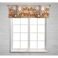 thumbnail image 1 of PKQWTM Gingerbread Words Merry Christmas Old Wooden Table Window Curtain Valance Rod Pocket 54x18 inch, 1 of 1