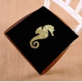thumbnail image 1 of PKQWTM Glittery golden seahorse on a black Chair Pads Chair Mat Seat Cushion Chair Cushion Floor Cushion Size 18x18 inches, 1 of 1