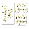 thumbnail image 1 of PKQWTM Gold Foil Inspirational Motivation Quote On A Plain White 3 Piece Bathroom Rugs Set Bath Rug Contour Mat and Toilet Lid Cover, 1 of 2