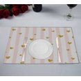 thumbnail image 1 of PKQWTM Gold Glittering Heart Confetti Striped Pattern Kitchen Dining Table Mats Placemats Size 12x18 Inches, Set of 2 Pieces, 1 of 2