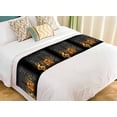 thumbnail image 1 of PKQWTM Gold Musical Notes Volume Treble Clef Staff Guitar Old Brick Wall Bed Runner Bedroom Bedding Decor Bedding Scarf Size 20x95 inches, 1 of 1