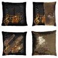 thumbnail image 1 of PKQWTM Gold Musical Notes Volume Treble Clef Staff Guitar Old Brick Wall Reversible Mermaid Cushion Cover Home Decor Sequin Pillow Case Size 20x20 inches, 1 of 2