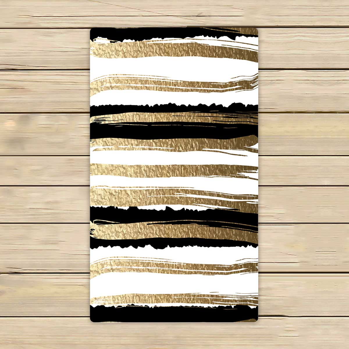PKQWTM Gold Paints And Black Ink Create Abstract Striped Pattern Microfiber Bath Towels Bathroom Body Shower Towel Size 16x28 Inches