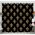 thumbnail image 1 of PKQWTM Golden Fleur-De-Lis Practical heat insulation Shading Window Curtain Size 52(W) x 84(H) inches (Two Piece), 1 of 1