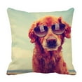 thumbnail image 1 of PKQWTM Golden Retriever Toned Retro Vintage Filter Sunglasses Bed Decor Pillow Cases Zippered Cushion Cover Size 20x20 Inches, 1 of 1