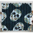 thumbnail image 1 of PKQWTM Gothic Doodle And Sugar Skulls Practical heat insulation Shading Window Curtain Size 52(W)x84(H) inches(Two Piece), 1 of 1