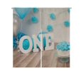 thumbnail image 1 of PKQWTM Gourmet Cake Blue Balloons Cake Smash First Year Concept Door Curtain Window Cover Home Decor Hanging Curtain Size 85x90 CM, 1 of 1