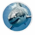 thumbnail image 1 of PKQWTM Great White Shark Smiling Round Beach Towel Beach Mats Shawl Blanket Yoga Mat with Tassels Beach Throw Towel, 1 of 1