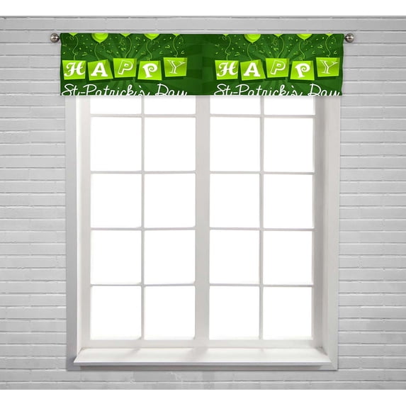 PKQWTM Green Balloons Window Curtain Valance Rod Pocket 54x12 inch