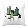 thumbnail image 1 of PKQWTM Green Cactus Set In White Pots On White Bed Decor Pillow Cases Zippered Cushion Cover Size 18x18 Inches, 1 of 1
