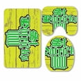 thumbnail image 1 of PKQWTM Green Clover 3 Piece Bathroom Rugs Set Bath Rug Contour Mat and Toilet Lid Cover, 1 of 2