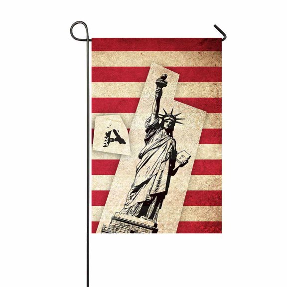 PKQWTM Grunge Flag USA United states America country monuments Yard Decor Home Garden Flag Size 12x18 Inches
