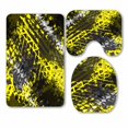 thumbnail image 1 of PKQWTM Grunge Tire Tracks Yellow 3 Piece Bathroom Rugs Set Bath Rug Contour Mat and Toilet Lid Cover, 1 of 2