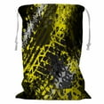 thumbnail image 1 of PKQWTM Grunge Tire Tracks Yellow Storage Basket Laundry Bag with Drawstring Size 24x32 Inch, 1 of 3