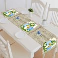 thumbnail image 1 of PKQWTM Haapy Easter egg ribbon bow springs flowers Cotton and Linen Table Runner Kitchen Dining Room Supplies Size 16x72 Inch, 1 of 1