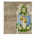 thumbnail image 1 of PKQWTM Haapy Easter egg ribbon bow springs flowers Door Curtain Window Cover Home Decor Hanging Curtain Size 105x120 CM, 1 of 1