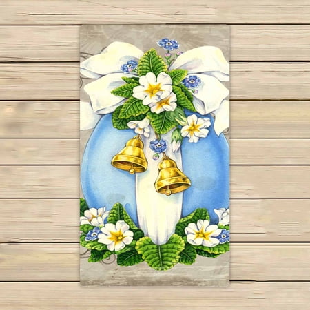 PKQWTM Haapy Easter egg ribbon bow springs flowers Microfiber Bath Towels Bathroom Body Shower Towel Size 16x28 Inches