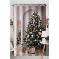 thumbnail image 1 of PKQWTM Hall Fireplace Arches Mirrors Christmas Wreath Tree Practical heat insulation Shading Window Curtain Size 52(W) x 84(H) inches (One Piece), 1 of 1