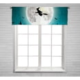 thumbnail image 1 of PKQWTM Halloween Flying Witch Full Moon Window Curtain Valance Rod Pocket 54x18 inch, 1 of 1