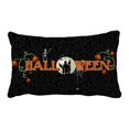 thumbnail image 1 of PKQWTM Halloween Full Moon Text Spooky Haunted House Bed Decor Pillow Cases Zippered Cushion Cover Size 20x30 Inches, 1 of 1