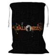thumbnail image 1 of PKQWTM Halloween Full Moon Text Spooky Haunted House Storage Basket Laundry Bag with Drawstring Size 24x32 Inch, 1 of 3