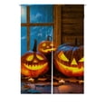 thumbnail image 1 of PKQWTM Halloween Pumpkin Head Jack Lantern Burning Candles Door Curtain Window Cover Home Decor Hanging Curtain Size 85x120 CM, 1 of 1