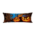 thumbnail image 1 of PKQWTM Halloween Pumpkin Head Jack Lantern Burning Candles Long Body Pillow Case Cover Pillow Cushion Size 20x60 Inches, 1 of 1