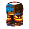 thumbnail image 1 of PKQWTM Halloween Pumpkin Head Jack Lantern Burning Candles Nursing Cover Baby Breastfeeding Infant Feeding Cover Baby Car Seat Cover, 1 of 2