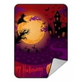 thumbnail image 1 of PKQWTM Halloween ghostly castle moonlight Blanket Crystal Velvet Throw Bed Blanket 58x80 inches, 1 of 1