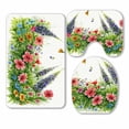thumbnail image 1 of PKQWTM Happy Birthday Grand Mother Flower Lawn Lettering In Flower Frame 3 Piece Bathroom Rugs Set Bath Rug Contour Mat and Toilet Lid Cover, 1 of 2