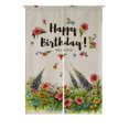 thumbnail image 1 of PKQWTM Happy Birthday Grand Mother Flower Lawn Lettering In Flower Frame Door Curtain Window Cover Home Decor Hanging Curtain Size 85x120 CM, 1 of 1