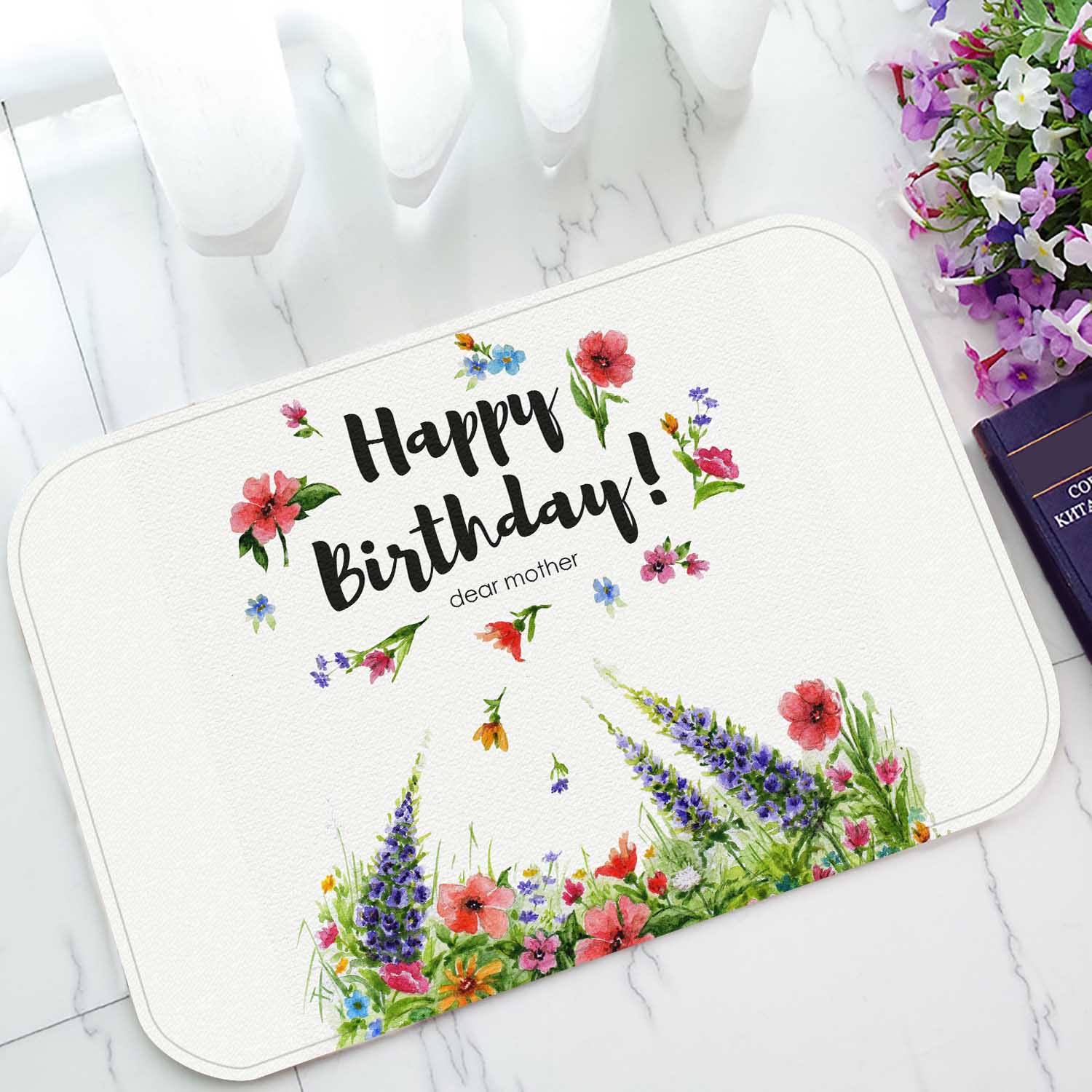 PKQWTM Happy Birthday Grand Mother Flower Lawn Lettering In Flower ...