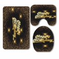 thumbnail image 1 of PKQWTM Happy Birthday Sparkling Confetti 3 Piece Bathroom Rugs Set Bath Rug Contour Mat and Toilet Lid Cover, 1 of 2
