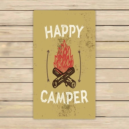 PKQWTM Happy Camper Campfire Microfiber Bath Towels Bathroom Body Shower Towel Size 16x28 Inches