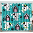 thumbnail image 1 of PKQWTM Happy Dog Paw Print And Bone Practical heat insulation Shading Window Curtain Size 52(W)x84(H) inches(Two Piece), 1 of 1